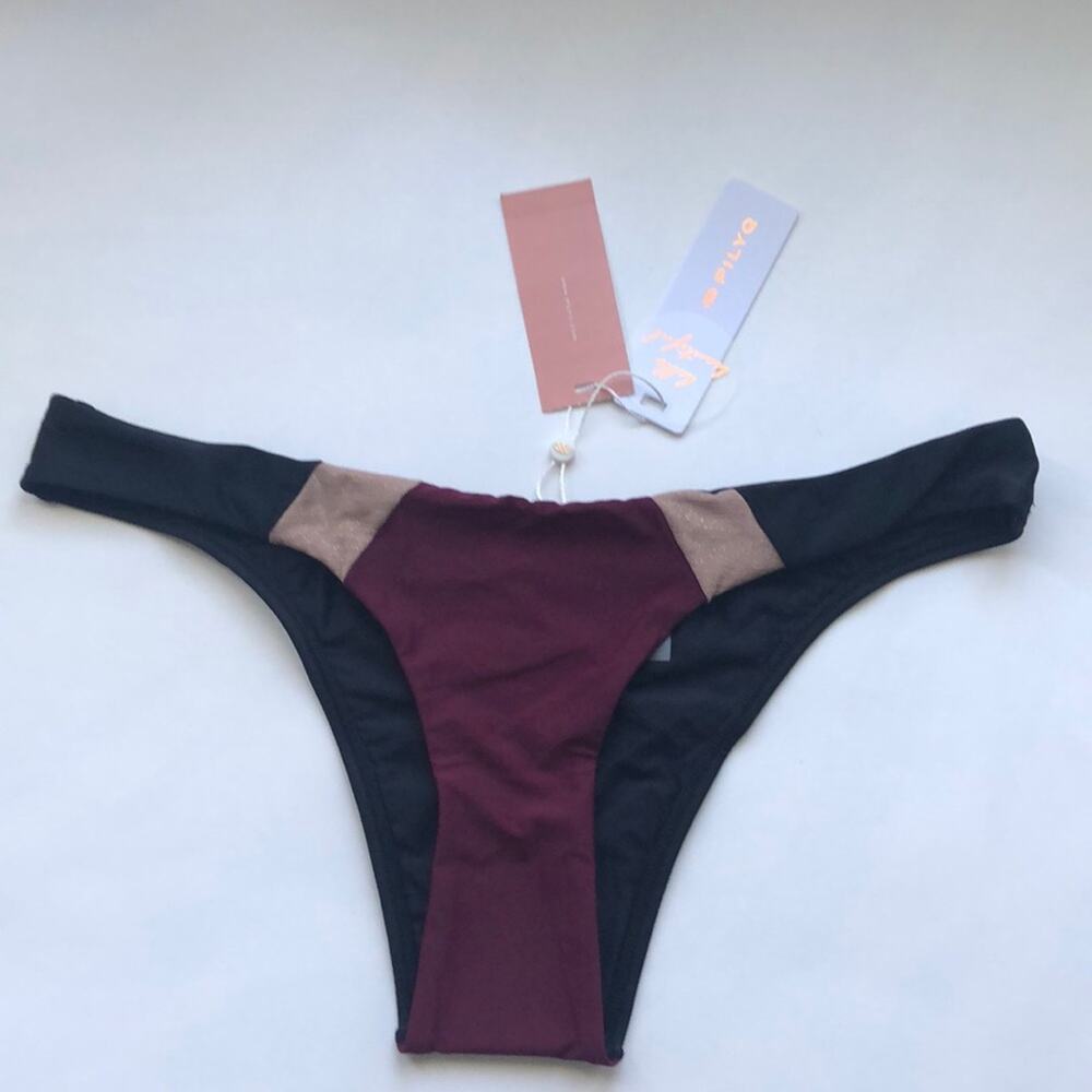NWT Pilyq Color Block Teeny Bikini in Vino